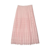 Urban Edge Light Pink Eyelet Pleated Skirt