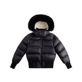 Ellabee Black/White Lining Fur Accent Bomber