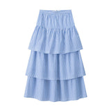 Coco Blanc Striped Layered Skirt