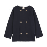 Analogie Navy Double Breasted Knit Blazer