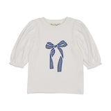 Teela Blue Gingham Bow Top