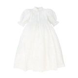 Francesca Guiliano Ivory Flower Textured Organza Gown