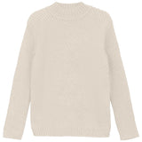 Mann Cream Diagonal Ribbed Mock Neck