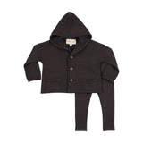 Farren and Me Washed Black Hooded Cardigan Set