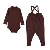 Farren and Me Washed Burgundy Overall Set