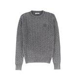 Valentina Black Mineral Wash Cable Knit Sweater