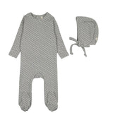Lilette Pale Blue Mini Flora Print Footie Set