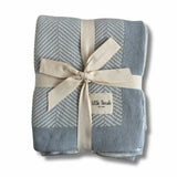 Little Threads Powder Blue Herringbone Knit Blanket