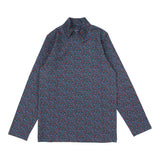 Lil Legs Off Blue Printed Mockneck