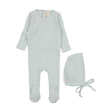 Lilette Sky Blue Fine Pointelle Footie Set