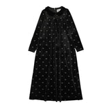 Froo Black Velour Bow Maxi Dress