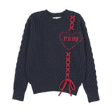 Froo Blue Laced Knit Sweater