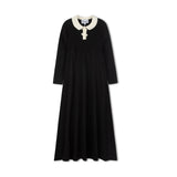 Froo Black Knit Collar Maxi