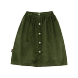 Hebe Green Corduroy Skirt With Buttons