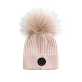Ellabee Pale Pink Fox Pom Pom Hat