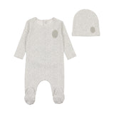 Bee & Dee Powder Blue Floral Crest Footie Set