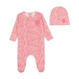 Bee & Dee Rose Dust Floral Crest Footie Set