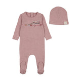 Bee & Dee Old Rose Flower Truck Footie Set