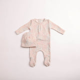 Bee & Dee Pink Flowerscape Footie Set