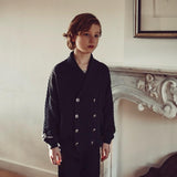 LRDM Navy Double Breasted Alain Cardigan
