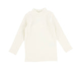 Lil Legs Cream Ribbed Mockneck