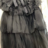 Tia Cibani Kohl Pleated Capelet Dress