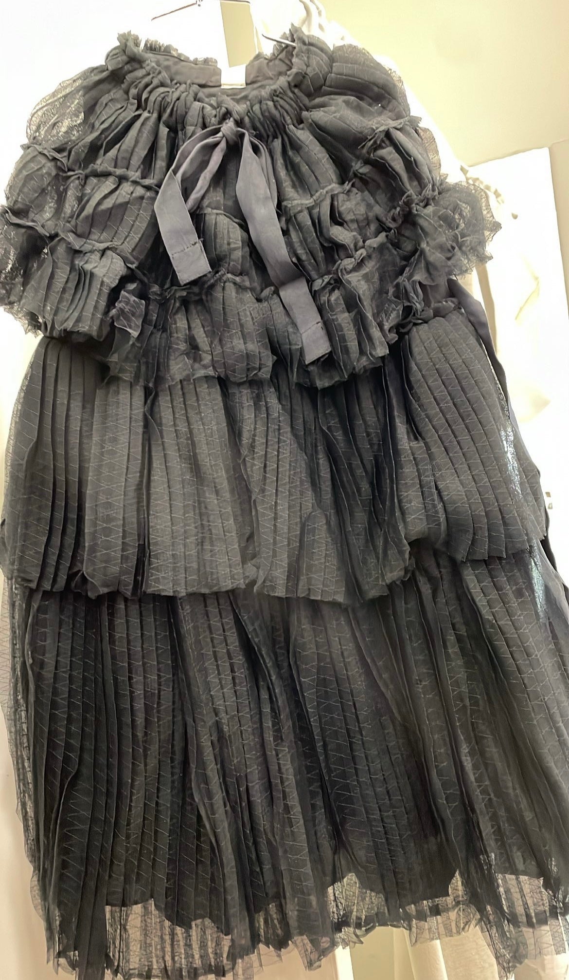 Tia Cibani Kohl Pleated Capelet Dress