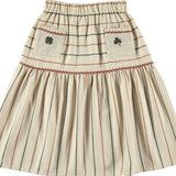 Belle Chiara Ecru Cotton Stitching Skirt