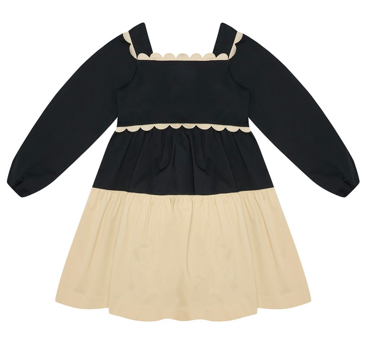 The Middle Daughter Black Queen Scallop Dress