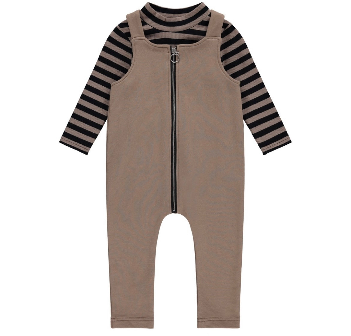 Jaybee Taupe Zipper Romper