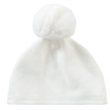 Kipp White Rib Fur Jacket & Pom Pom Hat Set