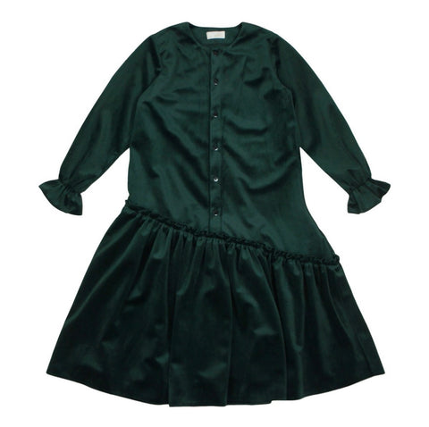 Alitsa Green Velvet Button Down Dress