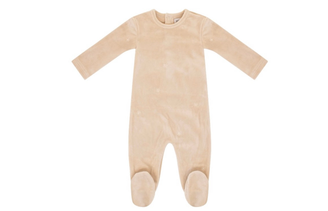 Kipp Natural Embroidered Star Footie & Bonnet Set