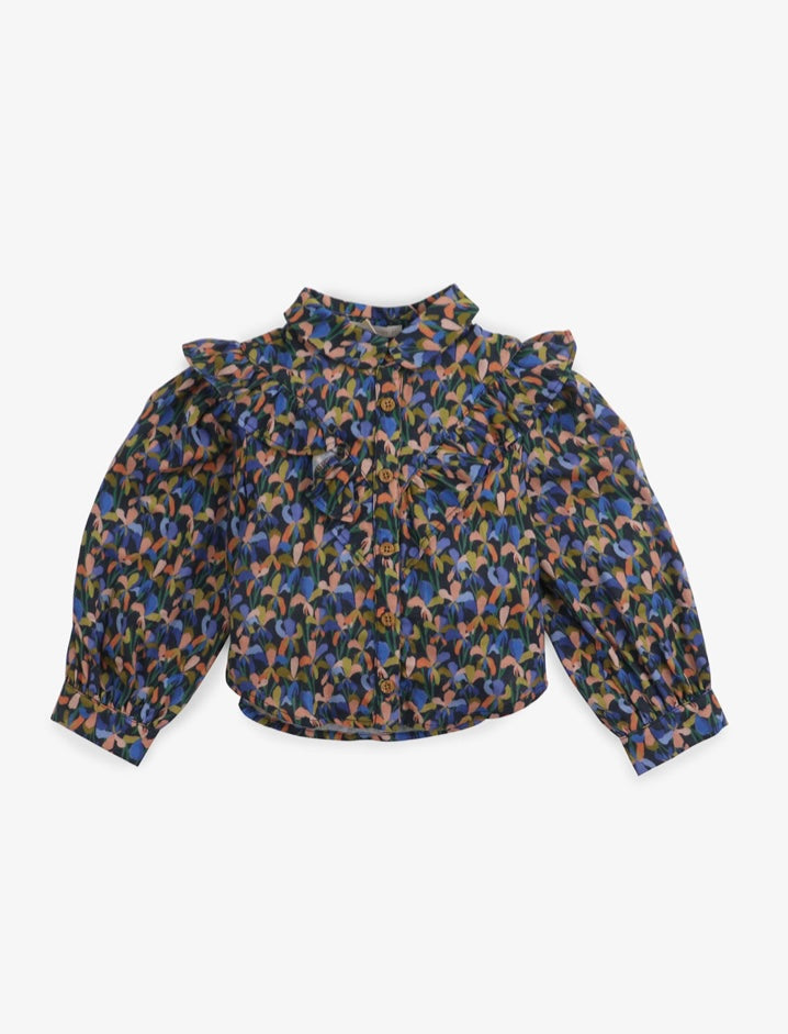 Gingersnaps Multicolor Printed Ruffle Shirt
