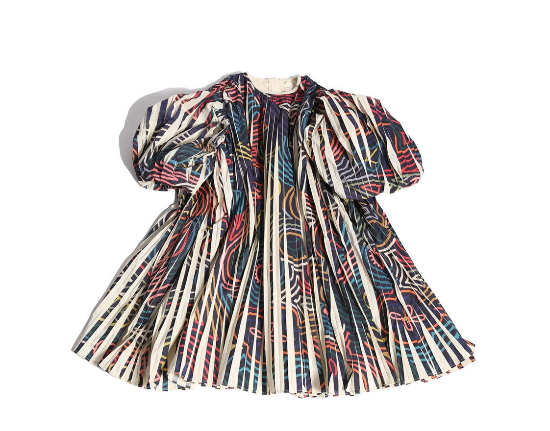 Tia Cibani Opal Mix Harriet Print Pleated Dress