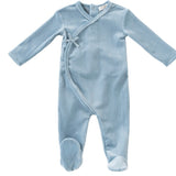 Kipp Blue Pointelle Velour Footie