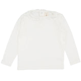 Lil Legs Off White Ruffle Tee