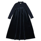 Lil Legs Navy Velour Maxi Dress
