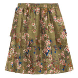 Christina Rohde Green Floral Pleated Skirt