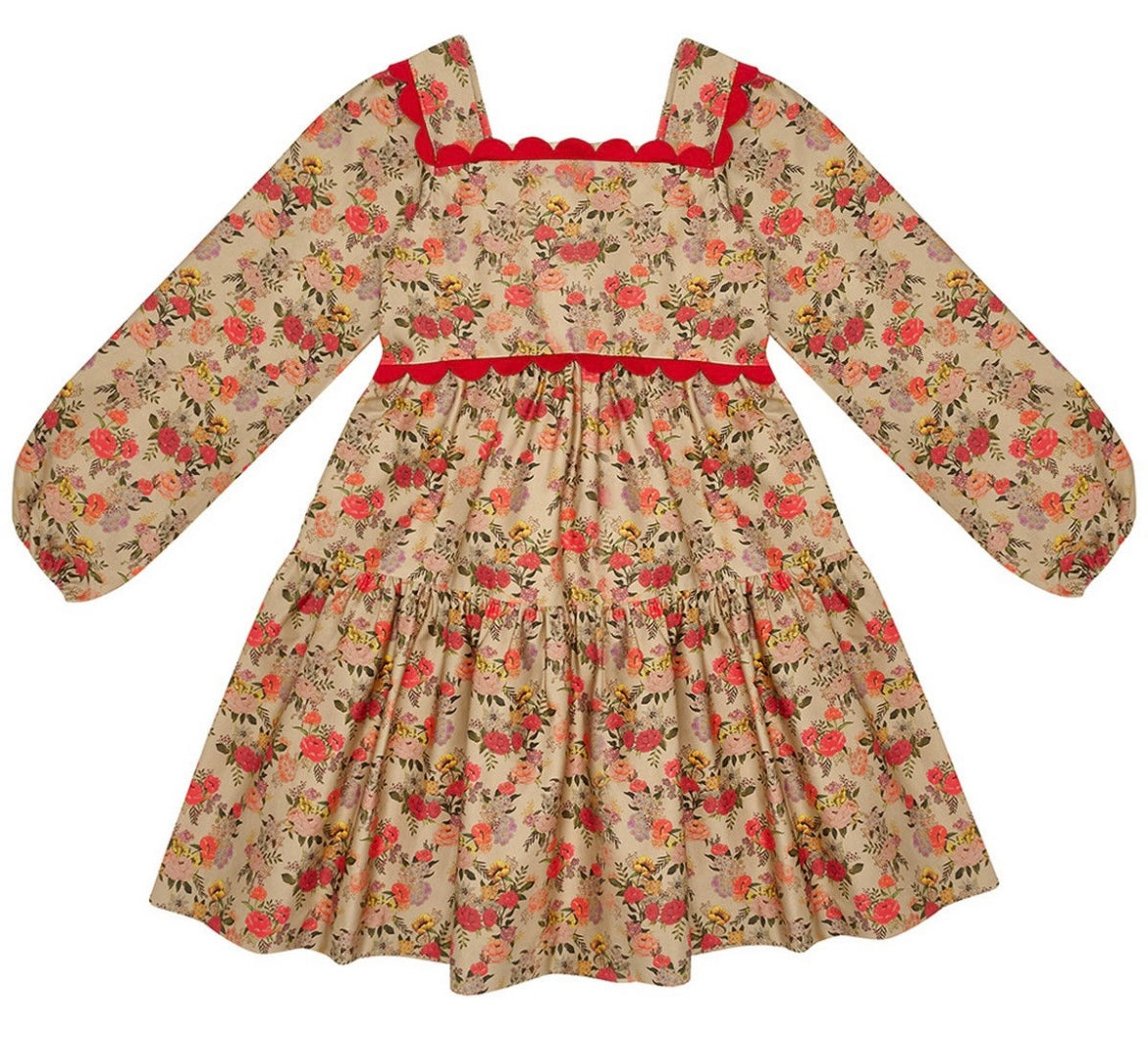 The Middle Daughter Stately Floral Queen Scallop Dress