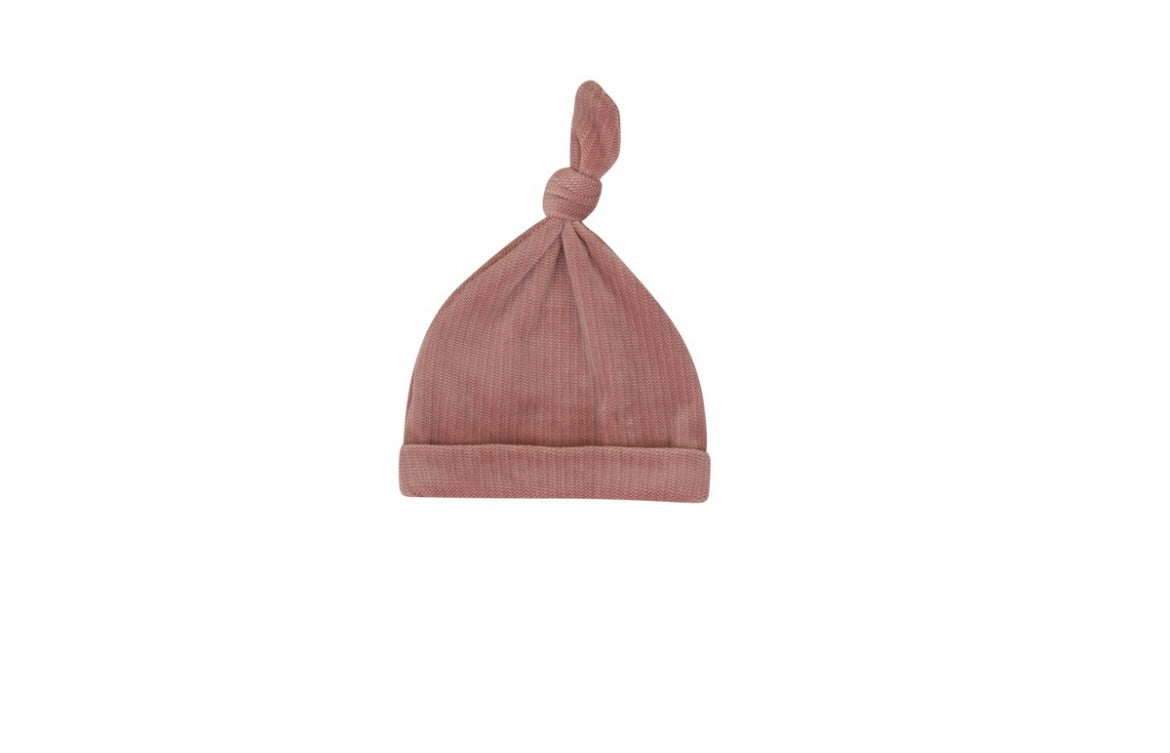 Kipp Mauve Textured Velour Footie & Hat Set