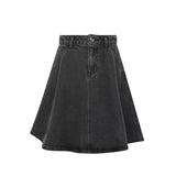 Parni Black Denim Short Skirt