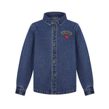 Parni Blue Denim Embroidered Patch Shirt