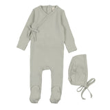 Lilette Sea Blue Pinpoint Wrapover Footie Set