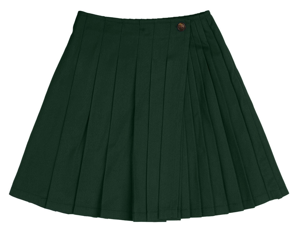 Belati Forest Green Pleated Skirt