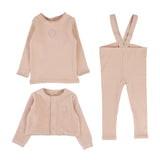 Lilette Dusty Pink Velour Cardi Lounge Set