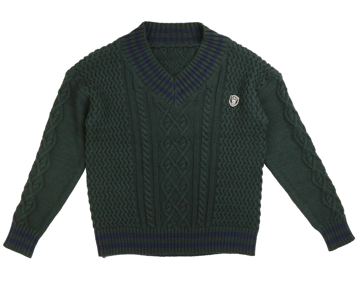 Belati Forest Green Varsity Sweater