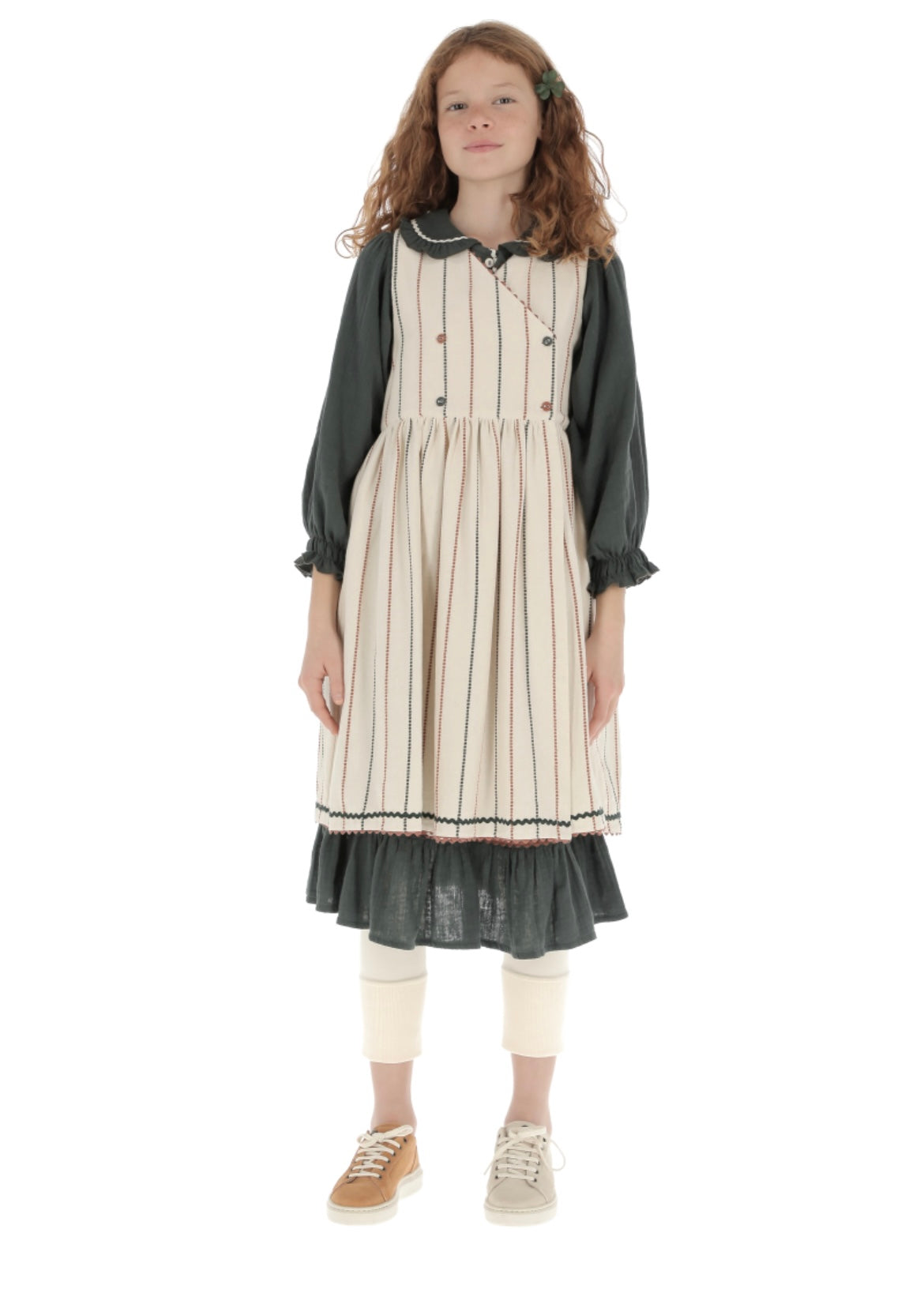 Belle Chiara Ecru Cotton Stitching Jumper