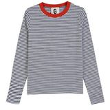 G-Degree Navy Contrast Striped Tee