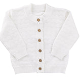 Kipp White Zig Zag Pointelle Knit Cardigan